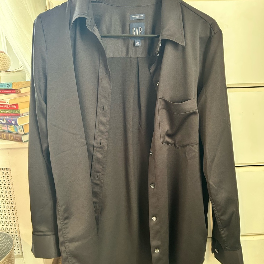 GAP Black Satin Shirt